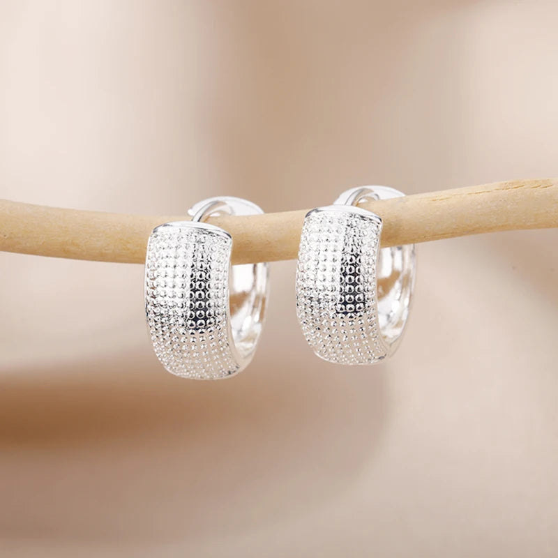 Elara Jewelry™ Textured Metallic Hoop Earrings