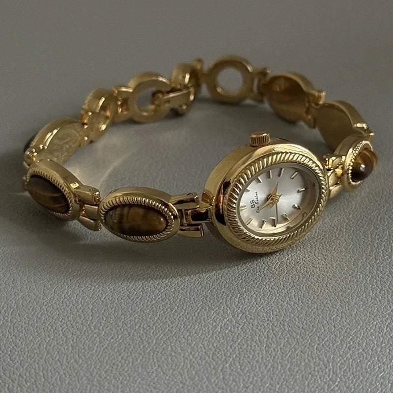 Velya Watches™ Damenuhr mit Steinarmband