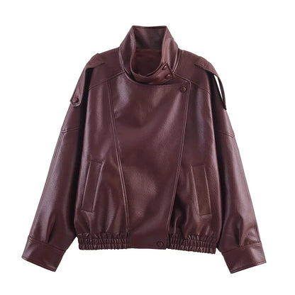 Lunara Winter™ Lederjacke mit Stehkragen