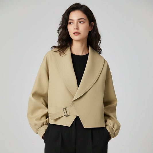 Lunara Winter™ Chic Women Jacket V-Neck Loose Belt