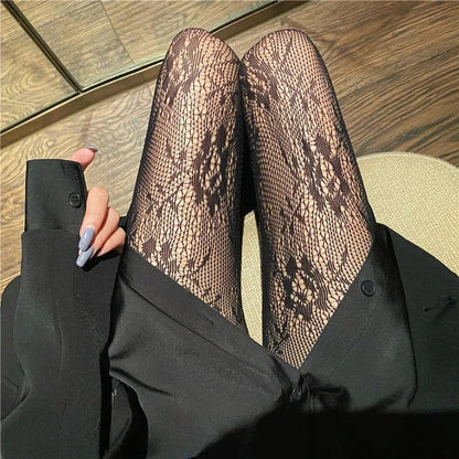 Lunara Winter™ Classic Lace Mesh Pantyhose