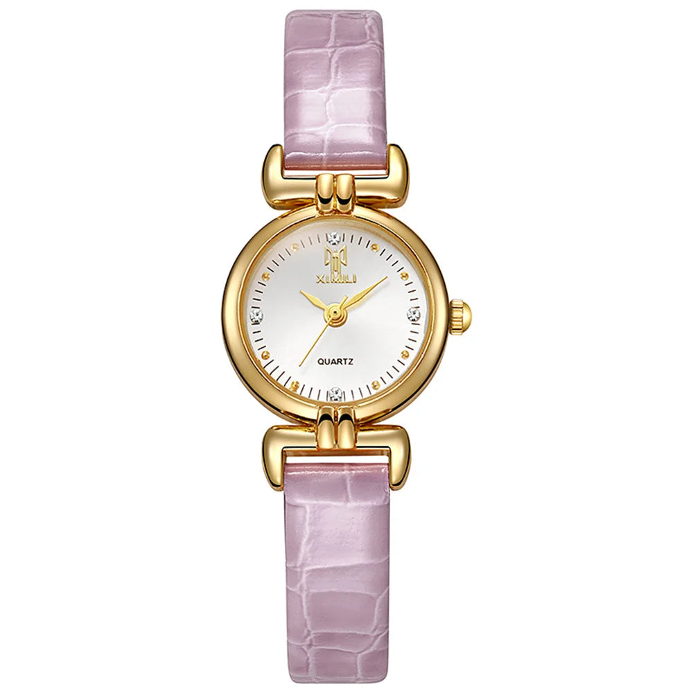 Velya Watches™ Orologio da donna in pelle nera