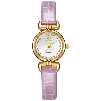 Velya Watches™ Orologio da donna in pelle nera