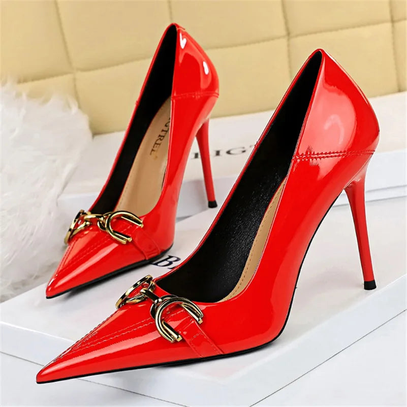 Solenne Shoes™ Metal Buckle Low Heel Pumps