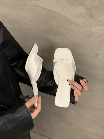 Solenne Shoes™ Women's Bow Low Heel Slippers
