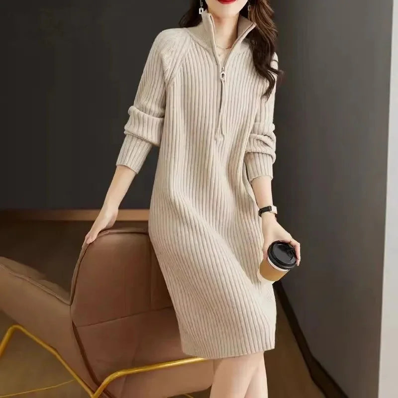 Amoura Dresses™ Knitted Zipper Dress