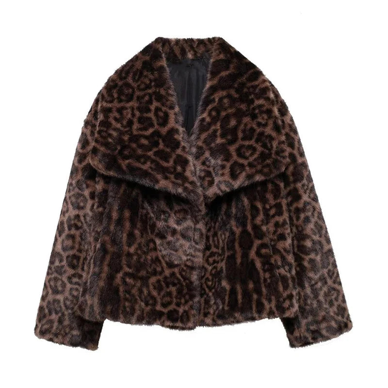 Jaqueta luxuosa de pele sintética cortada Lunara Winter™