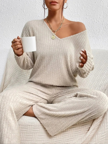 Lunara Winter™ 2-Piece Ribbed Knit Sleepwear Set