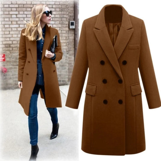 Lunara Winter™ Double-Breasted Wool Overcoat