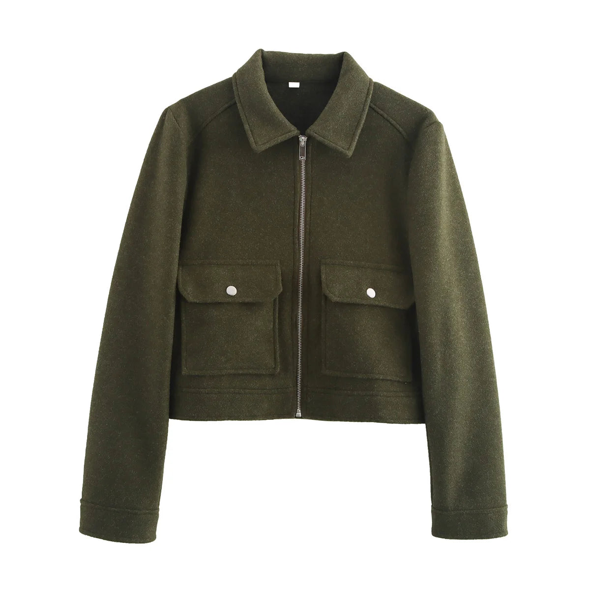 Lunara Winter™ Cropped Wool Blend Zip-Up Jacket