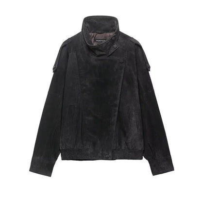 Lunara Winter™ Lederjacke mit Stehkragen