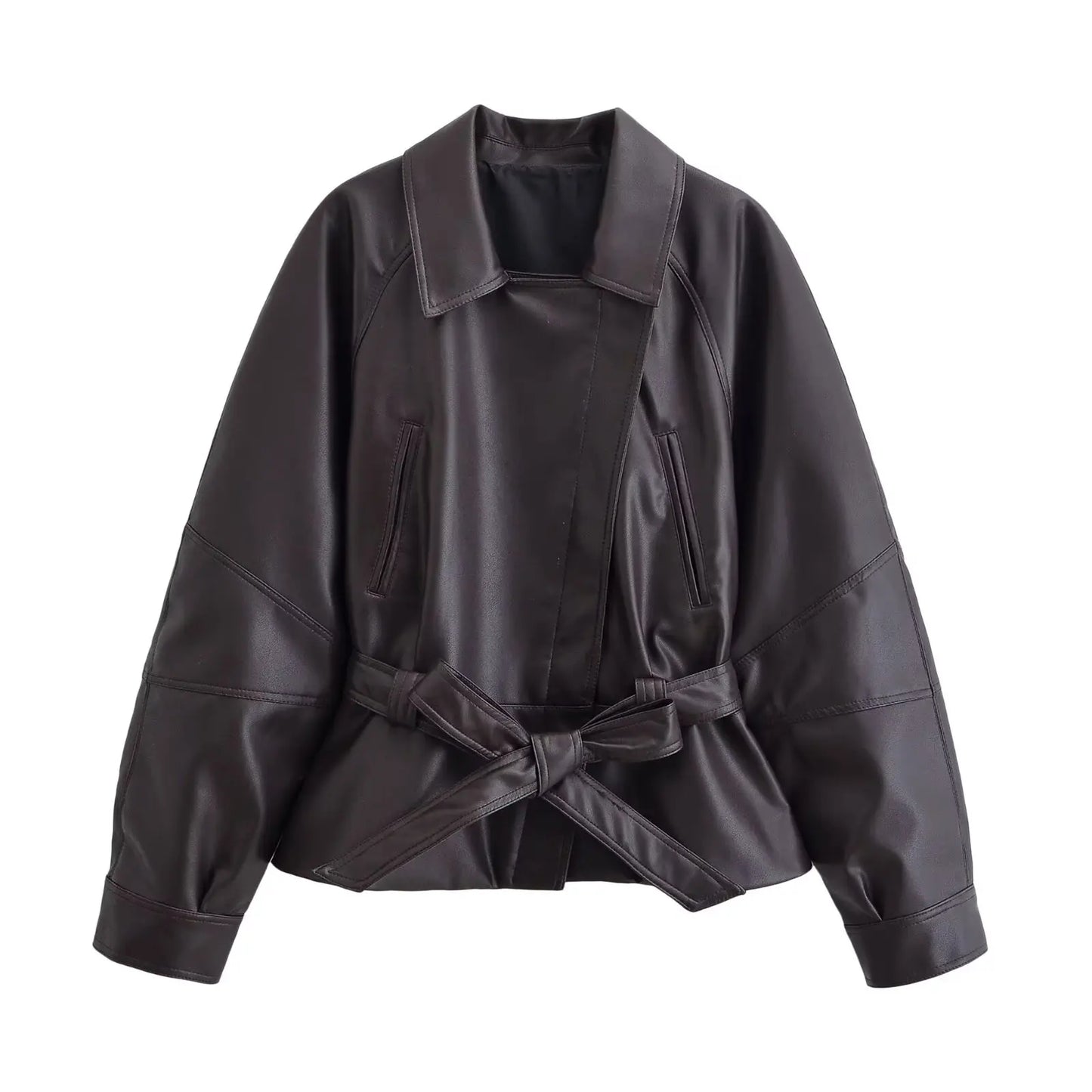 Chaqueta corta de piel sintética con peplum de Lunara Winter™