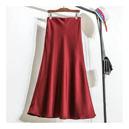 Satin Éclat™ Elegant Satin Long Skirt