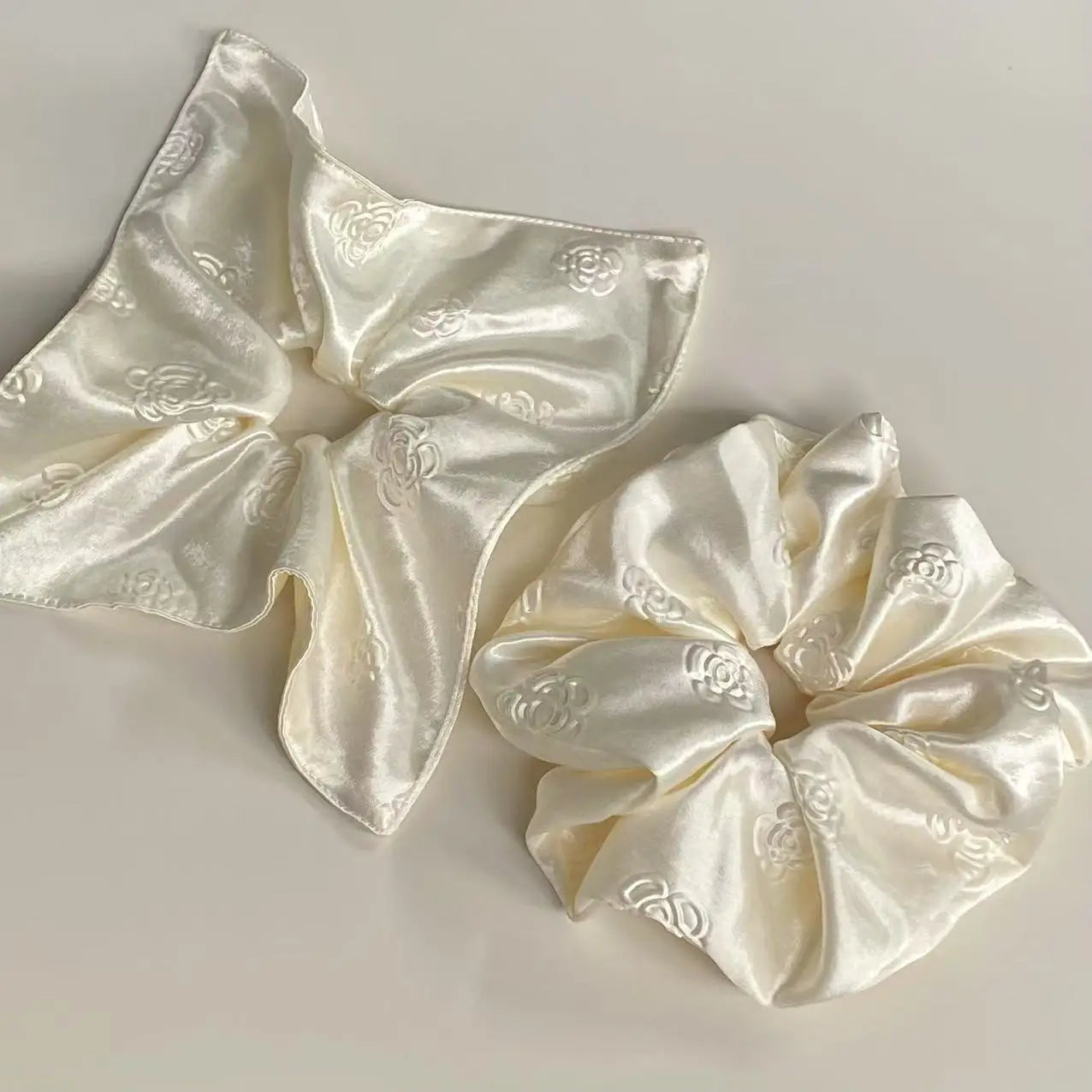 Satin Éclat™ Embroidered French Scrunchie