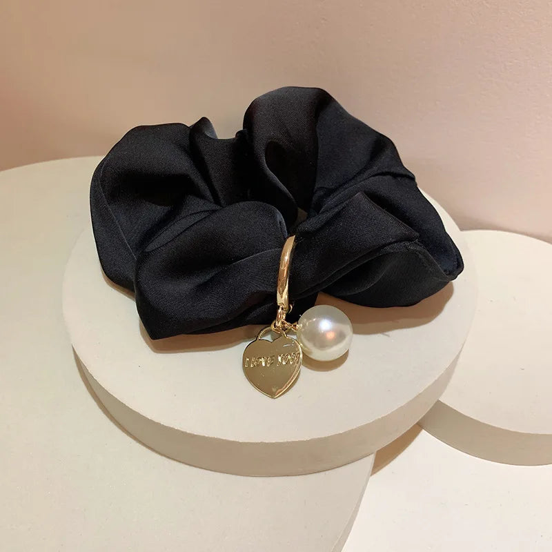 SatinÉclat™ Satin with Pearl Scrunchies