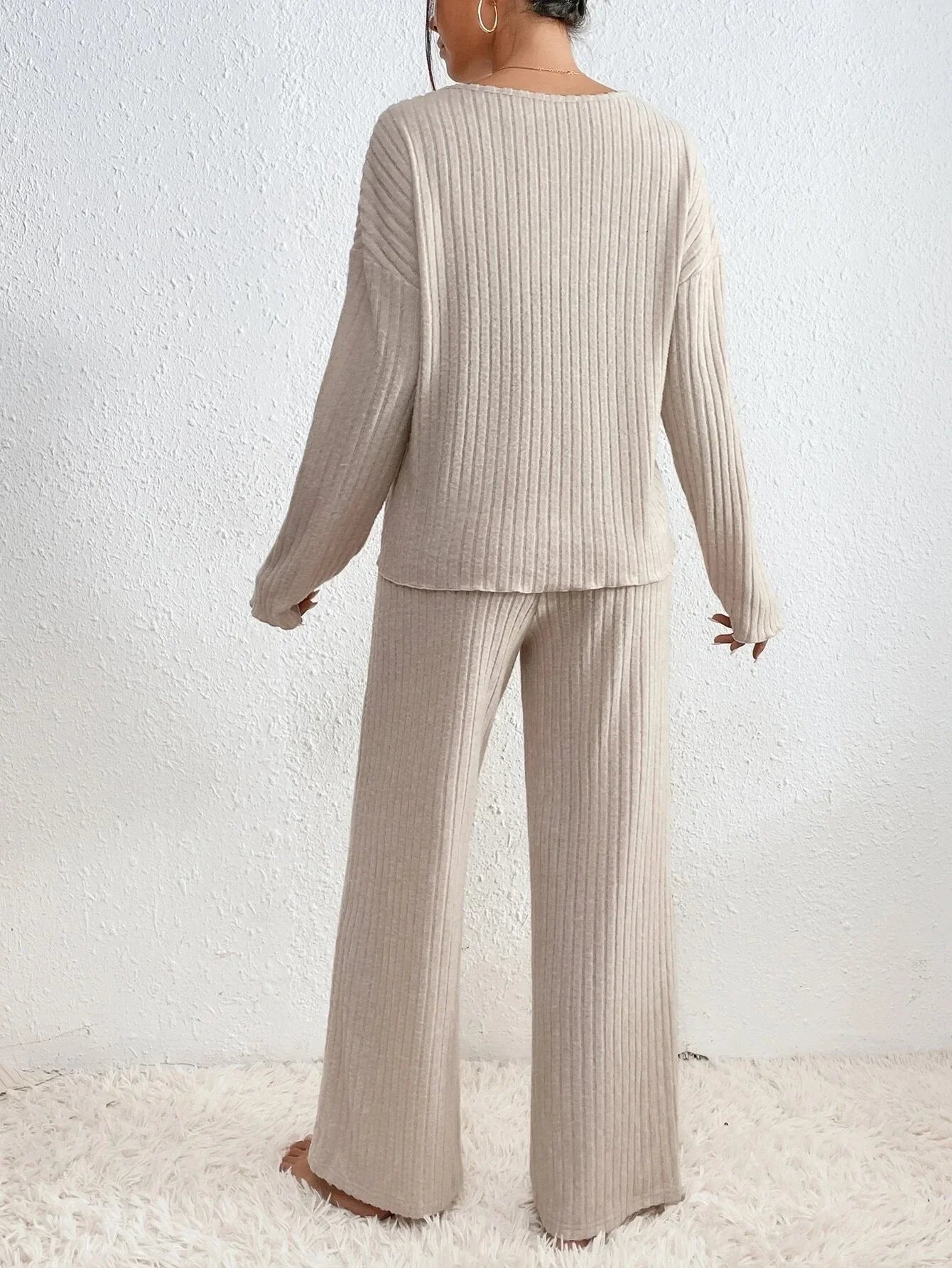 Lunara Winter™ 2-Piece Ribbed Knit Sleepwear Set