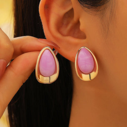 Elara Jewelry™ Teardrop Color Stone Stud Earrings