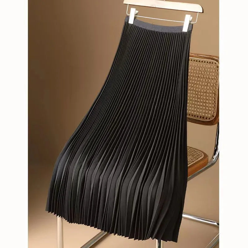 Satin Éclat™ Pleated Long Skirt