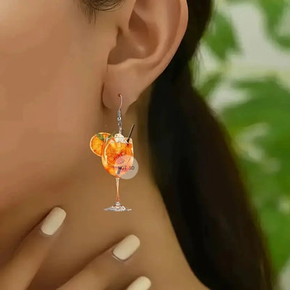 Elara Jewelry™ Aperol Glow Cocktail Earrings