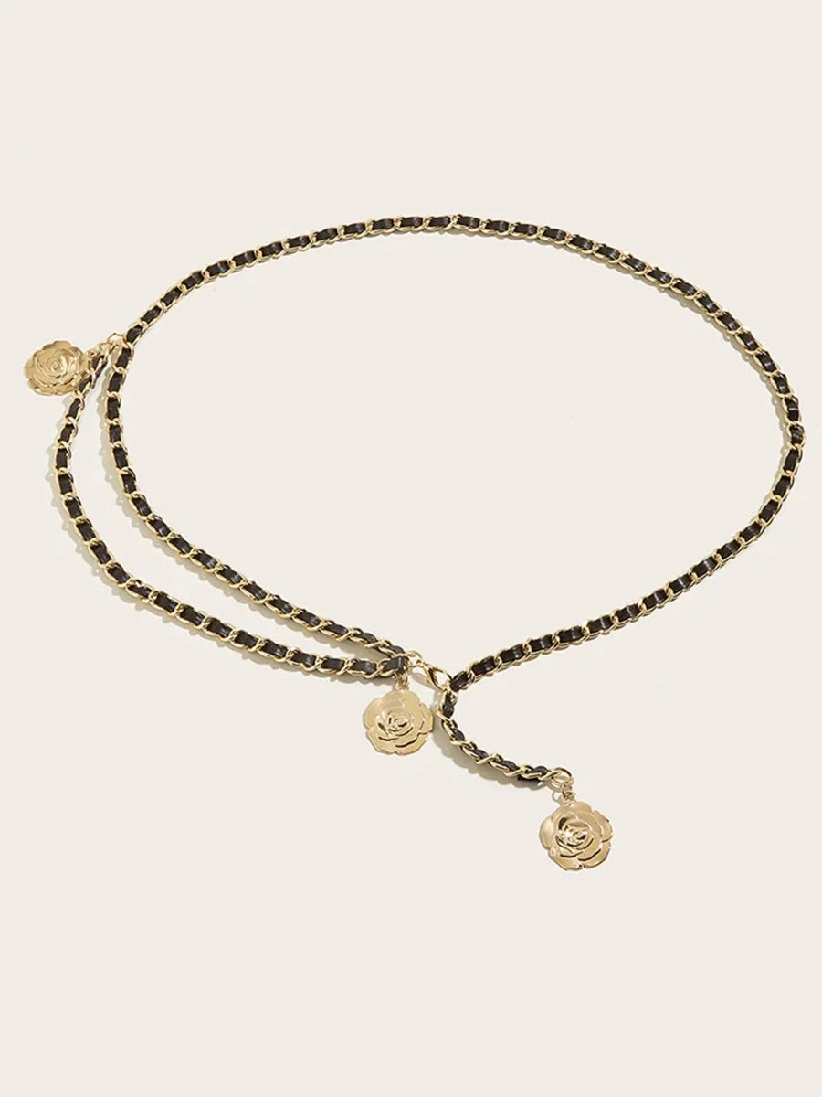 Elara Jewelry™ Velora V-Shine Ring Noir Élégance Chain Waist Belt