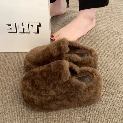 Lunara Winter™ Flat Platform Fur Slippers