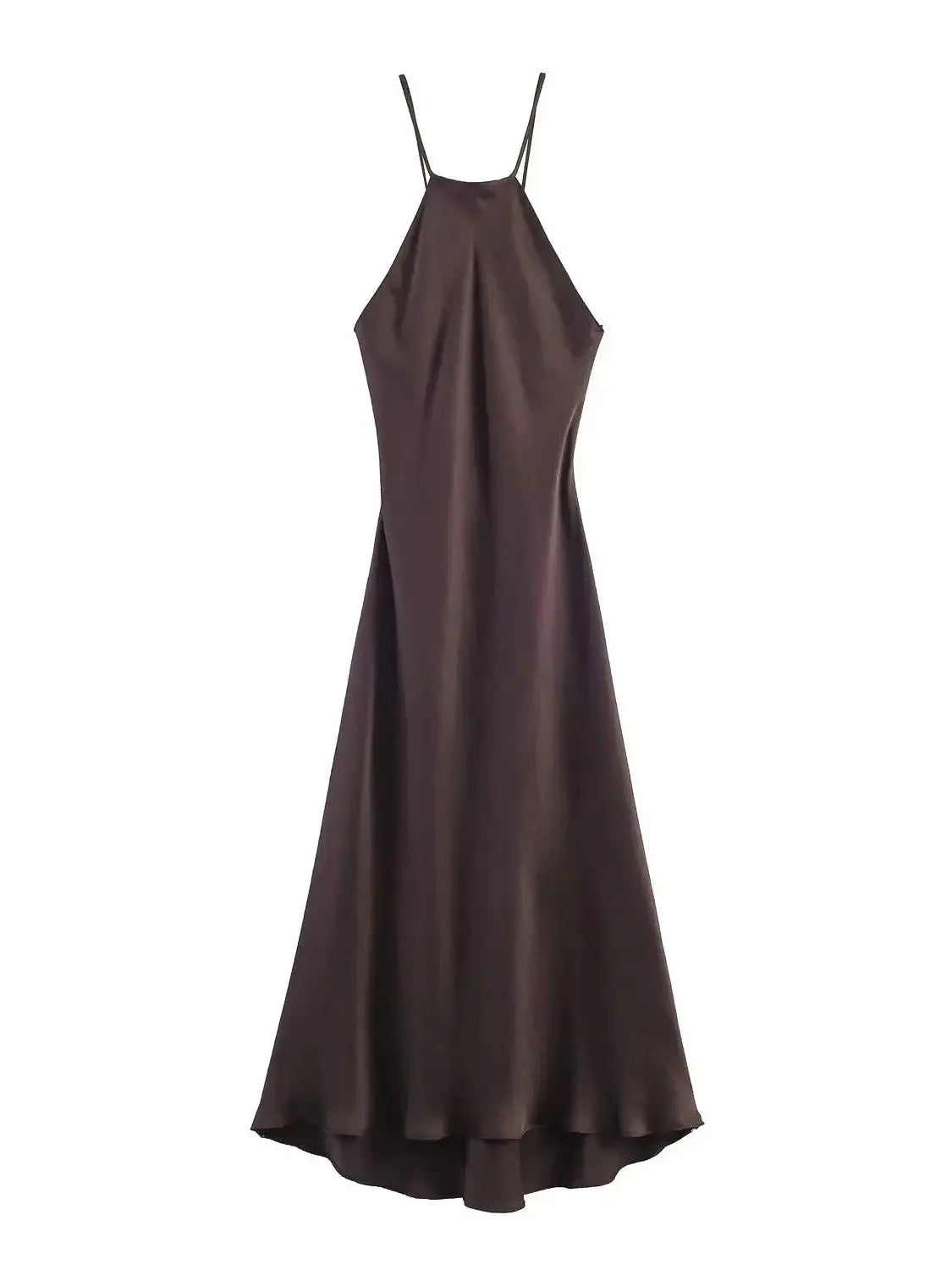 Amoura Dresses™ Spring Satin Halter Midi Dress