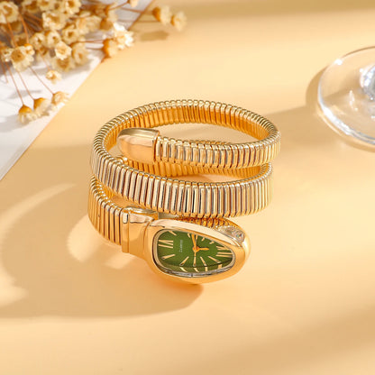 Velya Watches™ Elegante Schlangenuhr mit elastischem Wickelarmband