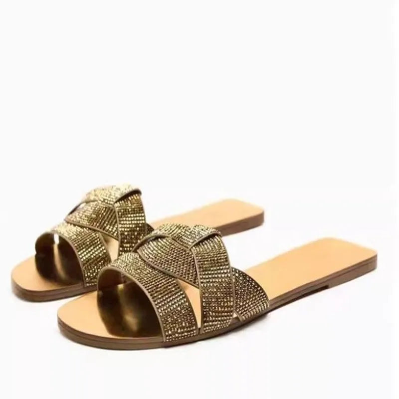 Solenne Shoes™ Rhinestone Flip-Flops Sandals