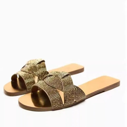 Solenne Shoes™ Rhinestone Flip-Flops Sandals