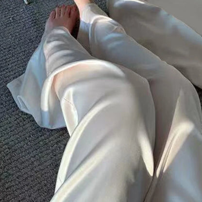 Pantalon large taille haute Satin Éclat™