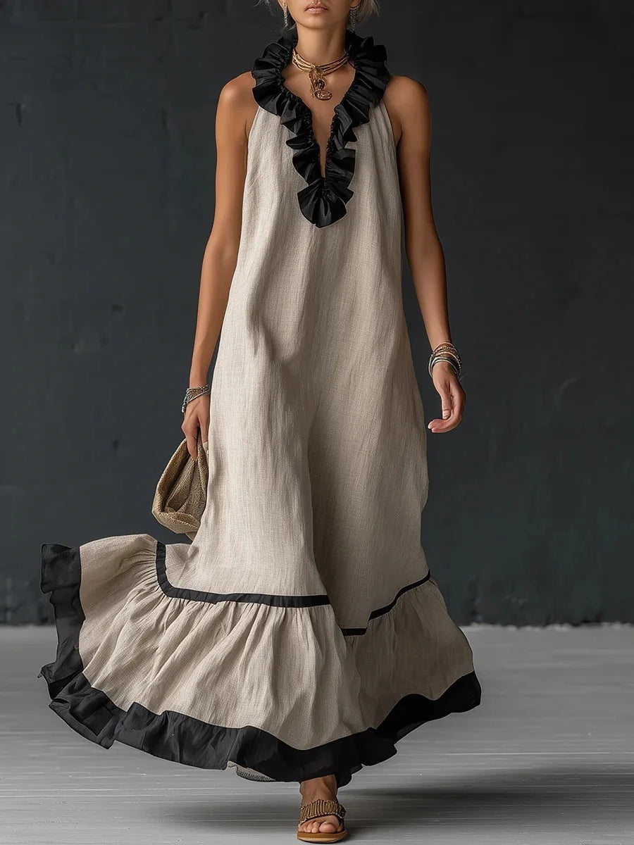 Amoura Clothes™ Abito senza maniche con scollo a V da donna