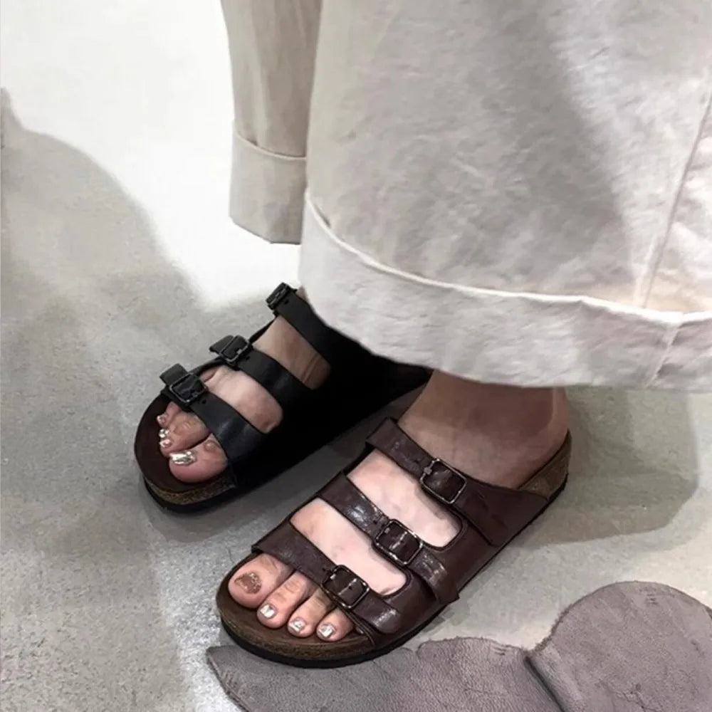 Solenne Shoes™ Slip-On Belt Buckle Thick Slippers