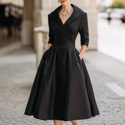 Amoura Dresses™ Elegant Women Lapel Dress
