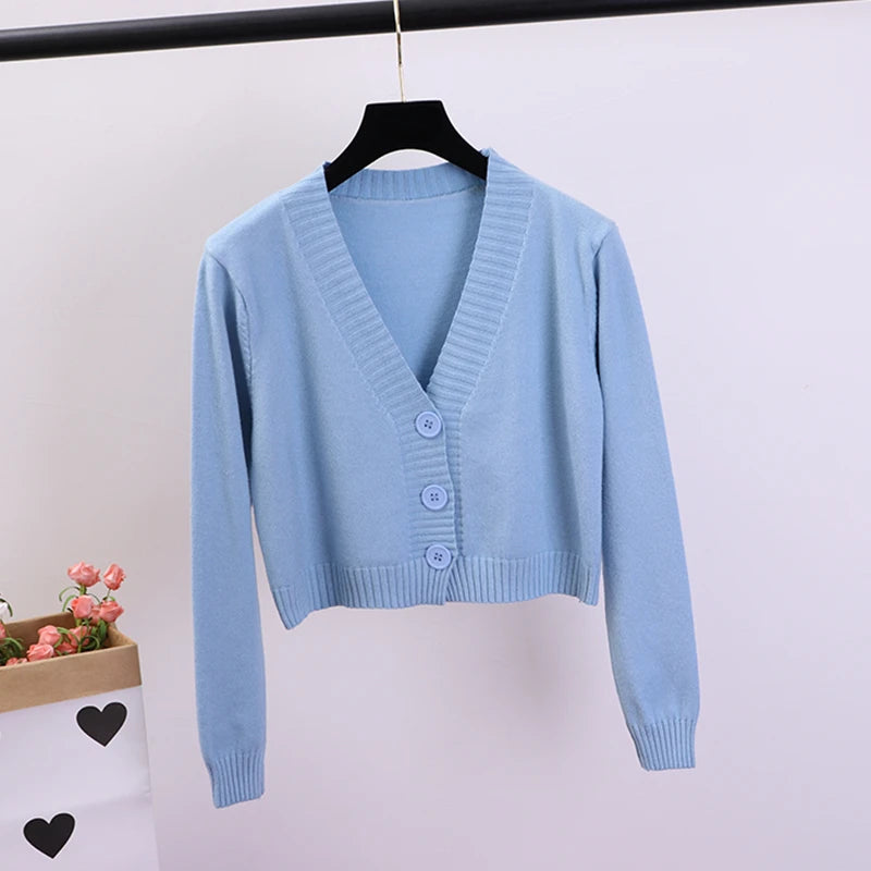 Lunara Winter™ Cropped Single-Breasted Cardigan
