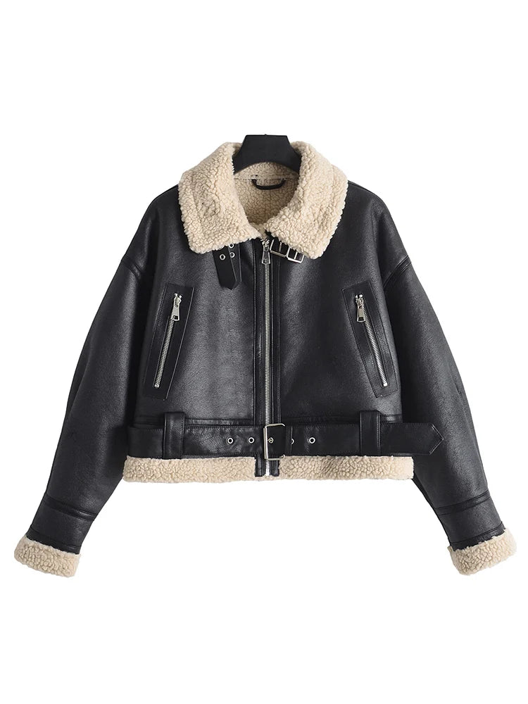 Lunara Winter™ Faux Leather Aviator Jacket