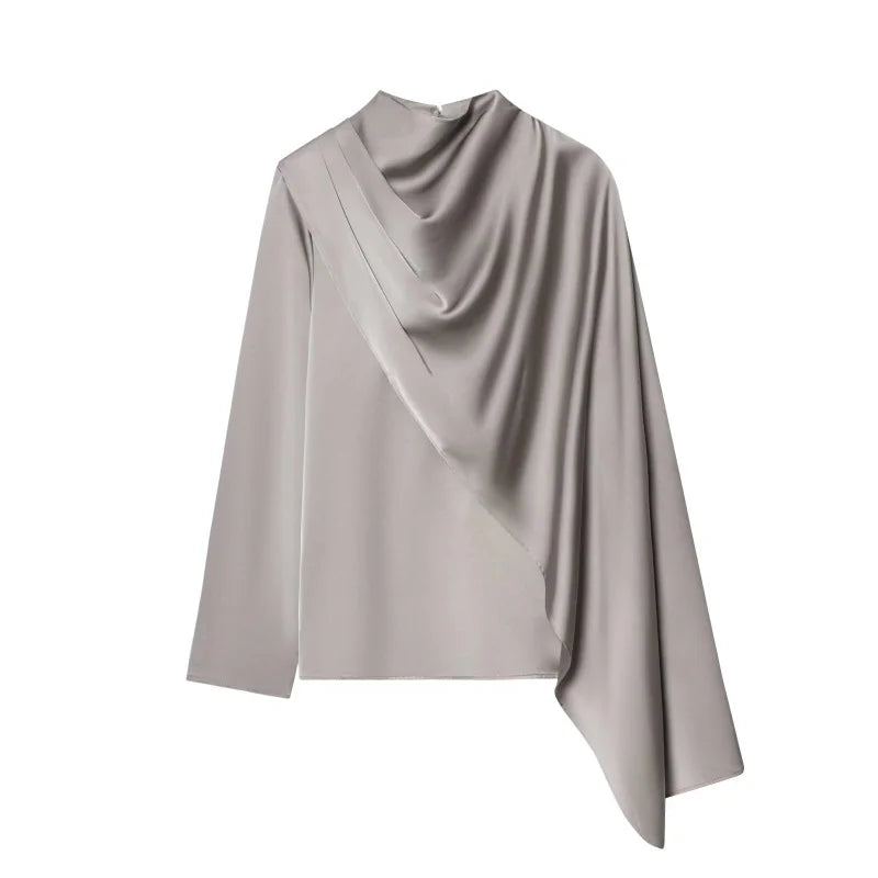 Satin Éclat™ Asymmetrical Satin Blouse