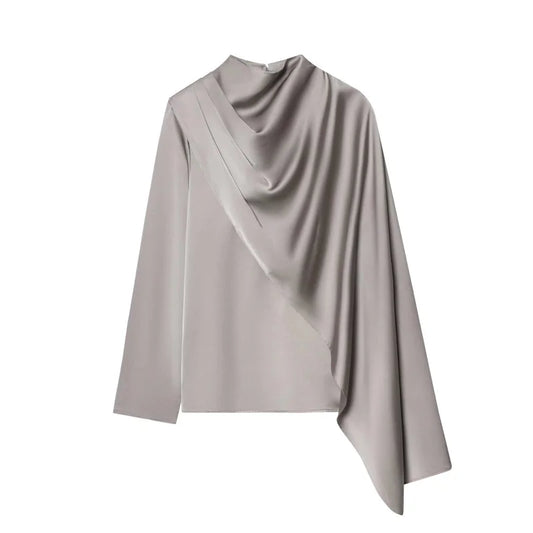 Satin Éclat™ Asymmetrical Satin Blouse