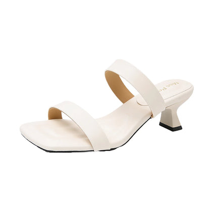 Solenne Shoes™ Casual Mid Heel Slide Sandals