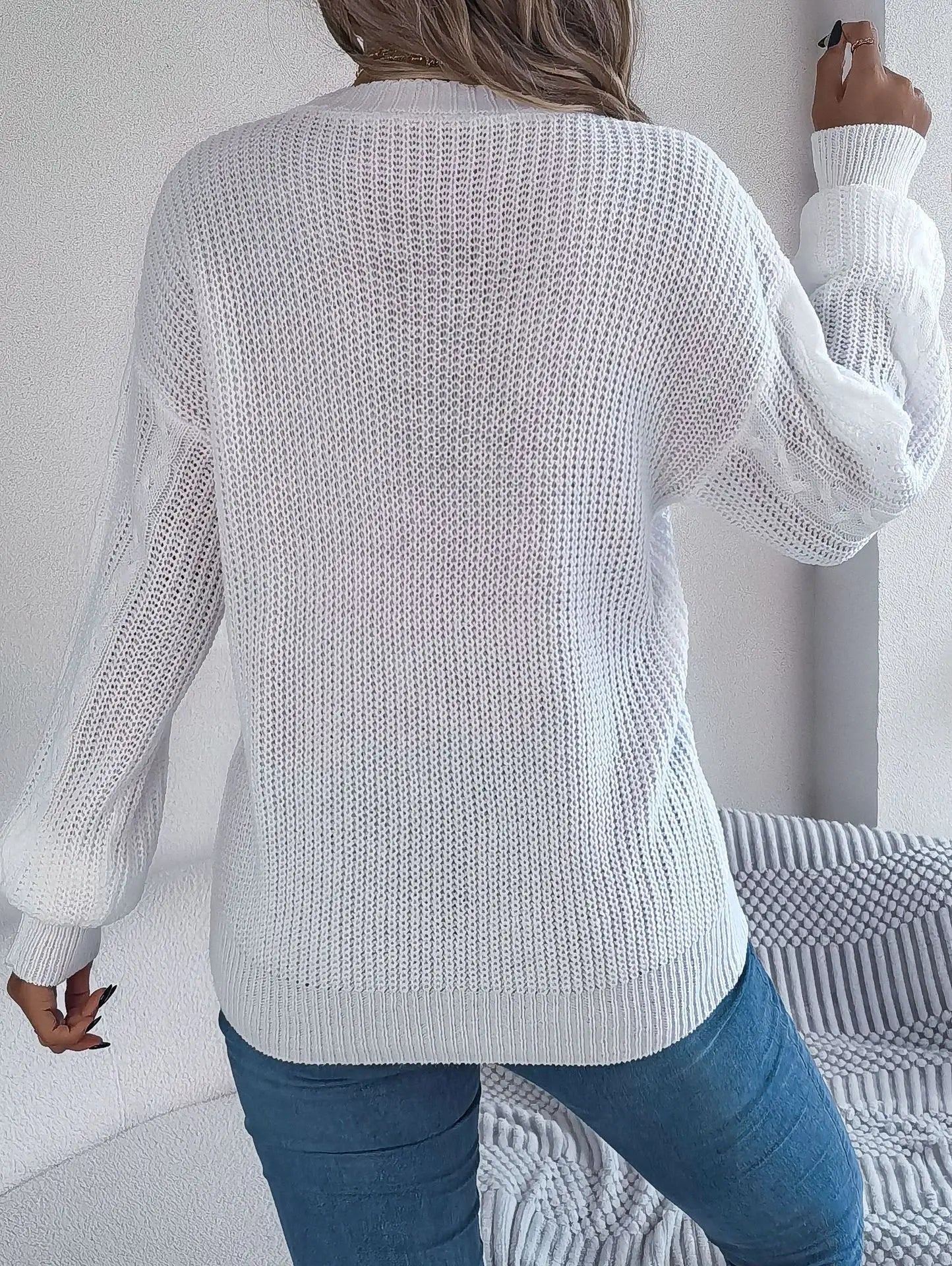Lunara Winter™ Einreihiger Cardigan mit V-Ausschnitt