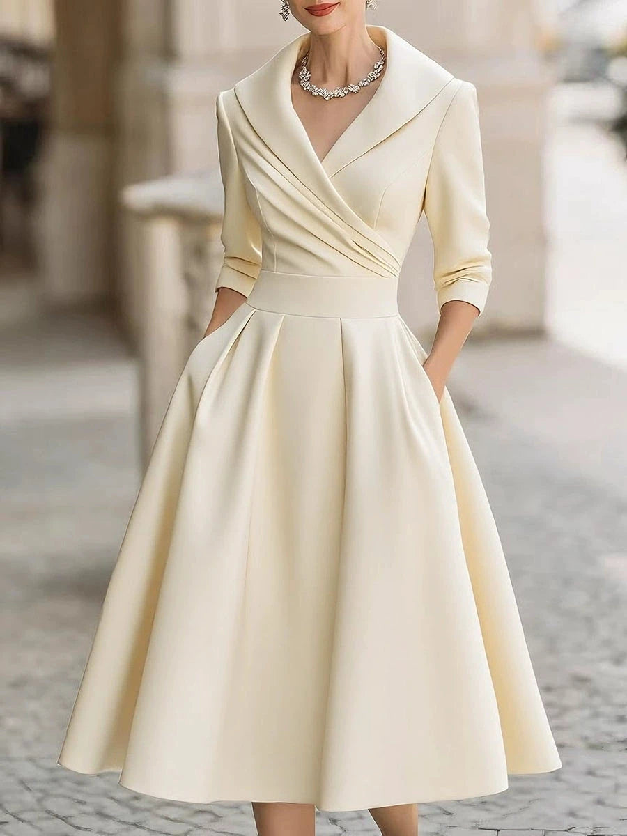 Amoura Dresses™ Elegant Women Lapel Dress