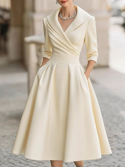 Amoura Dresses™ Elegant Women Lapel Dress