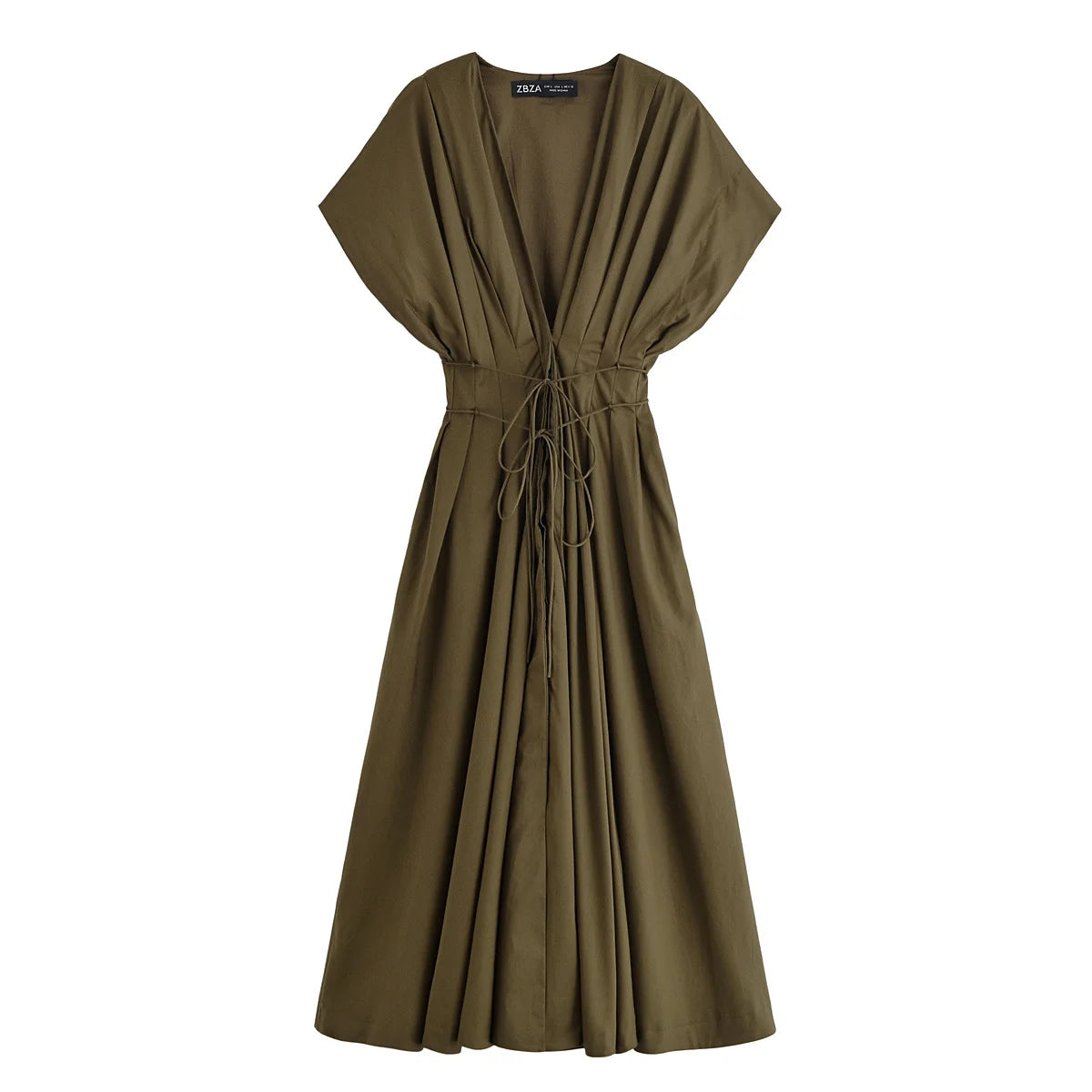 Amoura Dresses™ Single-Breasted Midi Dress Women V-Neck