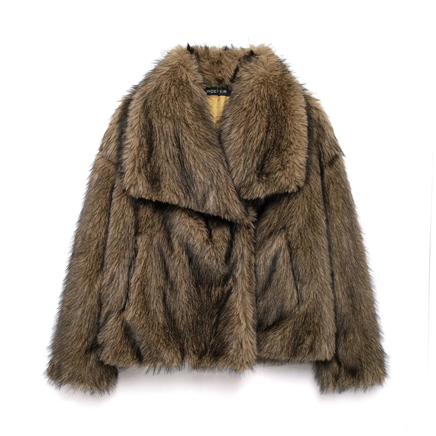 Lunara Winter™ Plüsch-Kunstfell-Schalkragenjacke
