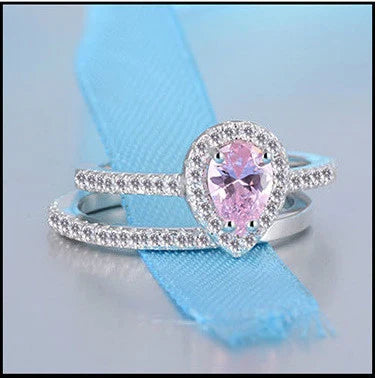 Elara Jewelry™ Heart Halo Sterling Silver Ring