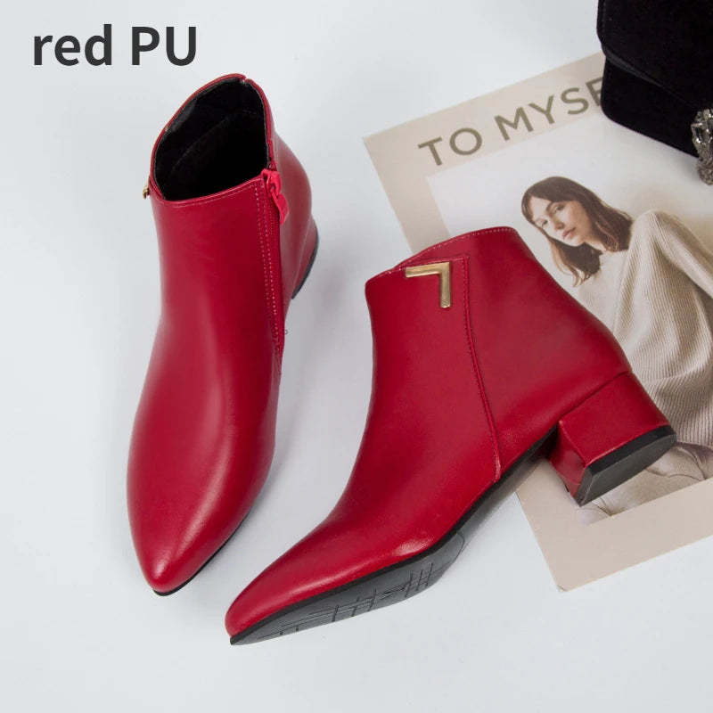 Solenne Shoes™ Fur-Lined Ankle Boots
