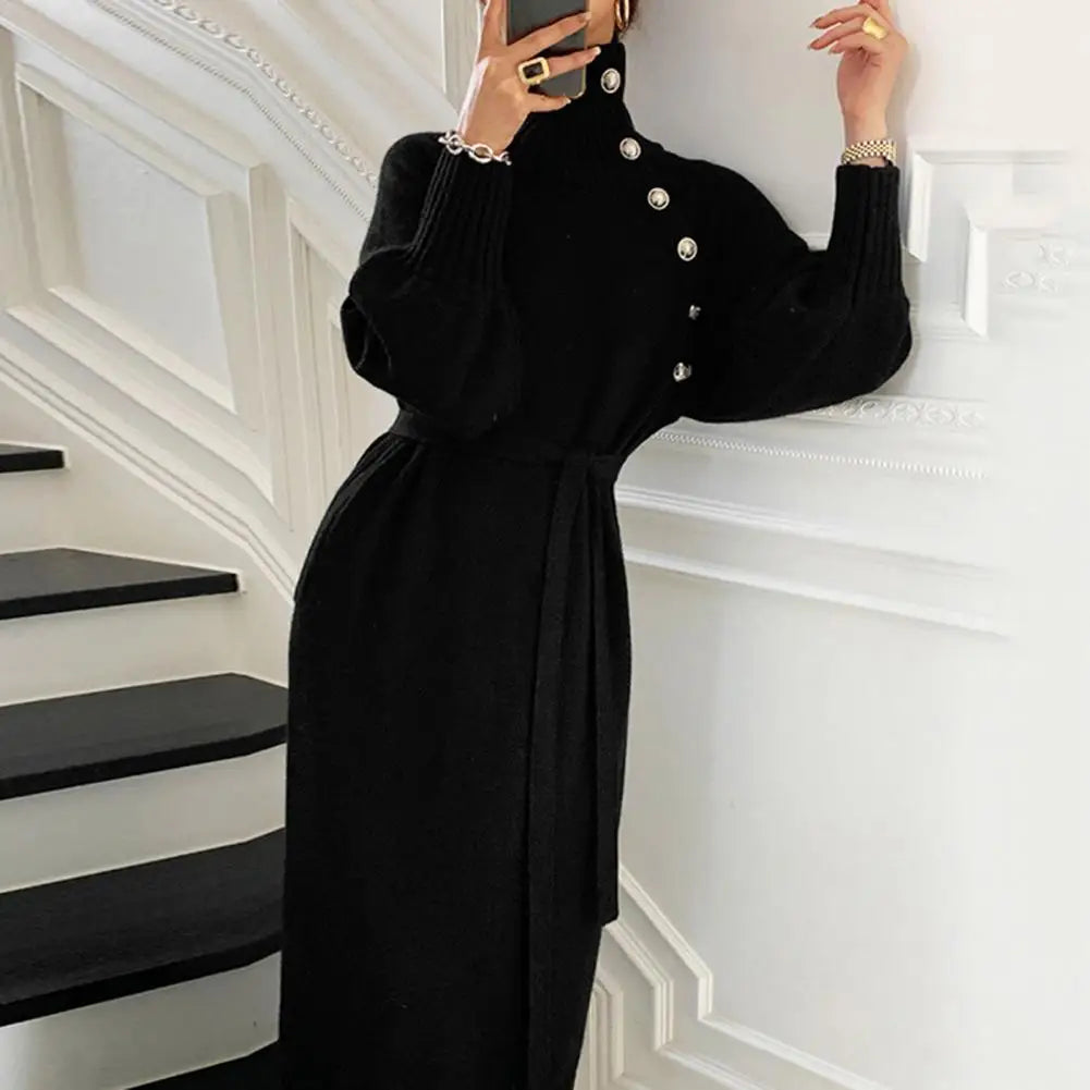 Robe longue boutonnée à col roulé Lunara Winter™