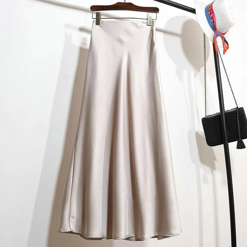 Satin Éclat™ Elegant Satin Long Skirt