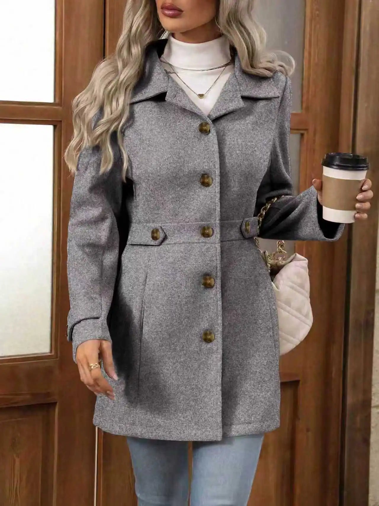 Lunara Winter™ Manteau en laine élégant pour l'automne