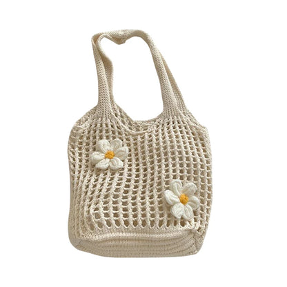 Bolso tote de punto con dije de margaritas SeaLure™