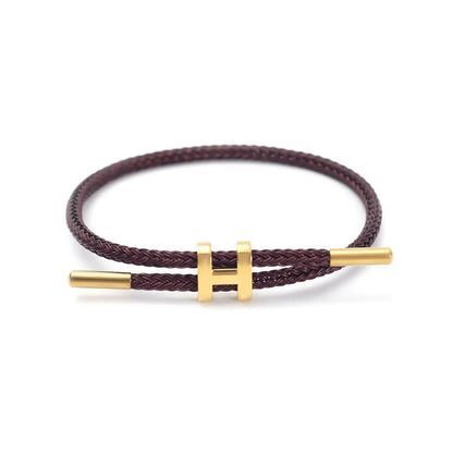 Elara Jewelry™ Braided Cord Gold Clasp Bracelet